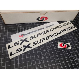 LSX Supercharged Decals (2-Pack) Forced Induction Hood Window Blower Stickers for Corvette Camaro Firebird CTSV LS1 LS6 LS2 LS3 LS7 Select Color: (Matte Blackout, 2)