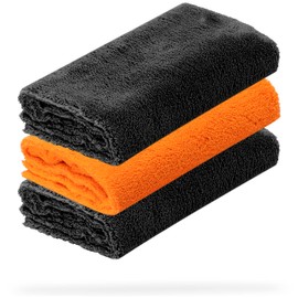 detailmate 3er Set Microfasertuch Ultra weich | Autopflege Zubehör - außen & innen | Lack Politur & Pflege, Innenraum, Felgen | Microfasertuch 40x40cm, 550 GSM - randlos & fusselfrei, ohne Kratzer
