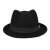 FREEBIRD99 100% Wool Felt Panama Fedora Hat Short Brim Trilby