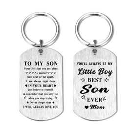 to My Son Gifts from Mom - I Love You Son - Best Son Ever Keychain Gifts for Birthday Graduation Christmas