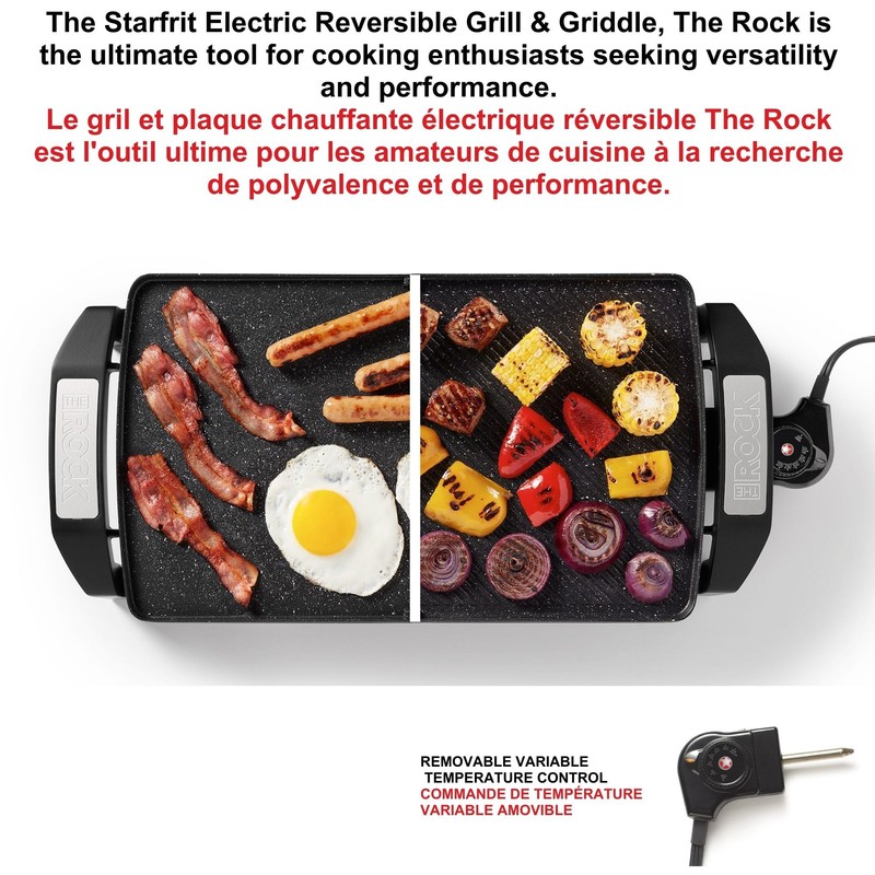 Starfrit The Rock Electric Reversible Grill & Griddle - Rock.Tec