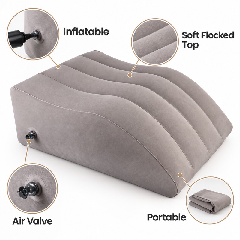 Inflatable Leg Elevation Pillow – Lightweight PVC Wedge Foot &
