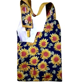 Catheter Bag Holder with a Handle and Supportive Bag Clips for 3 Litre Night Bag. 100% Cotton. Patchwork Quality.