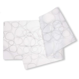 modern-twist Table Runner, BPA Free Table Protection, Dishwasher Safe, Heat Resistant Up To 425°, Pebbles Print, Black