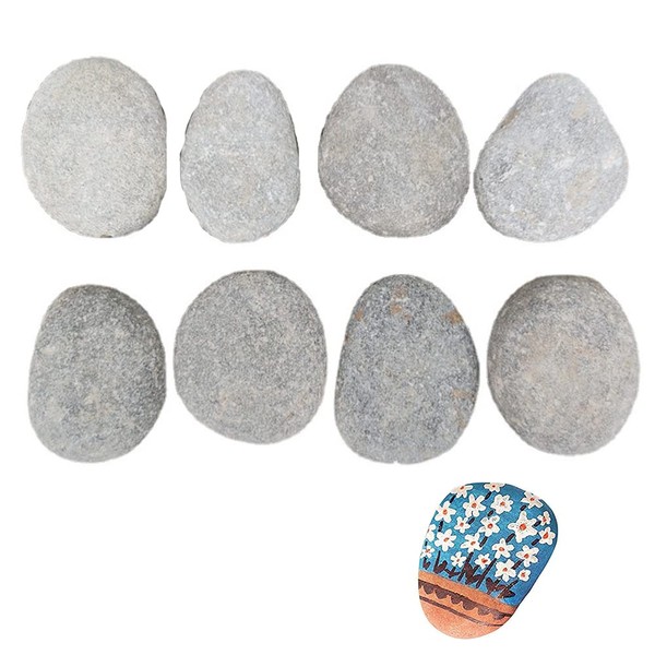 Jingying Set of 9 Beach Pebbles, Garden Pebbles, Stones for Painting, DIY Creative Painted Stone, for Colour Painting and Decoration