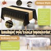 Jeffbaubl 6 Set Tablecloths and Satin Table Runner, 6 Black