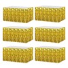 sourcing map 6 Pack 29x108 Inch Gold Metallic Foil Fringe