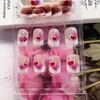 LBPEPAMZ 24Pcs Valentine's Day Press on Nails Short Square Fake