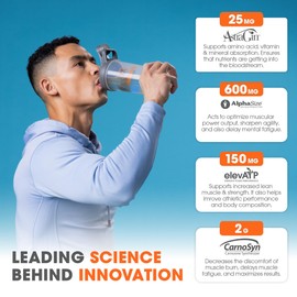 Genius Pre Caffeine-Free Pre Workout Boosted Energy, Focus, Performance Nootropic Formula AlphaSize, Citrulline Malate, CarnoSyn Beta Alanine Endurance, Stamina, Recovery, 20 Servings - Blue Raspberry