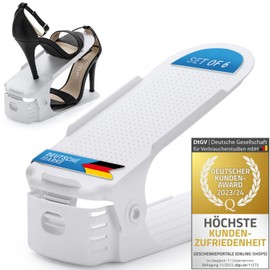 GOODS+GADGETS Schuhstapler - Schuhorganizer für 50% mehr Platz im Schuhregal, Schuhschrank 6 Stück Set Schuhordner