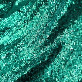 Trimming Shop 50 x 72 Inch Emerald Green Sequin Rectangle Table Cloth Overlay Sparkly Shiny Linen Glitter Tablecloth for Wedding Birthday Party Christmas Banquets Dining Decoration Event, 1pc
