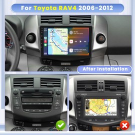 8 Core 6+128GB for Toyota RAV4 2007-2012 Android 13 Car Stereo with Wireless Apple Carplay, 9 Inch IPS Touchscreen Car Radio with GPS Navigation WiFi 32EQ DSP AHD Backup Camrea 59UI SWC