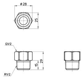 SANEI Plumbing Parts Male Female Nipple G1/2 R1/2 T253-2-13