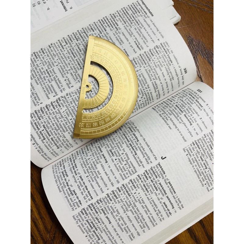 Golden Brass Ruler Stationery Set - Durable Brass Ruler (Isosceles