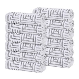 Superior Cotton Face Towel/Washcloth Set, Quick Dry, Small Facial Towels, Spa, Hotel, Guest, Home, Bathroom Basics, Plush Soft Absorbent, Luxury Quick Drying, Set of 12, Jasper Collection, Charcoal