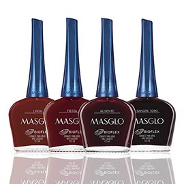 MASGLO Tradicional - Juego de 4 esmaltes de uñas fórmula última intervensión de 13, hasta 7 días de uso, alta cobertura y acabado brillante - (0.5 onzas cada uno)