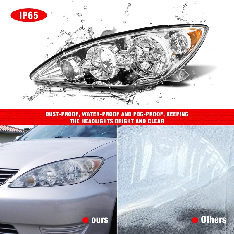 Headlight for Toyota Camry 05-06 4-Door Sedan Headlamp Assemblies Chrome