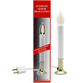 Creative Hobbies® Pack of 6 Electric Window Candle with On/Off Switch, Light Bulb, Brass Plated Base, Ready to Use (LED)