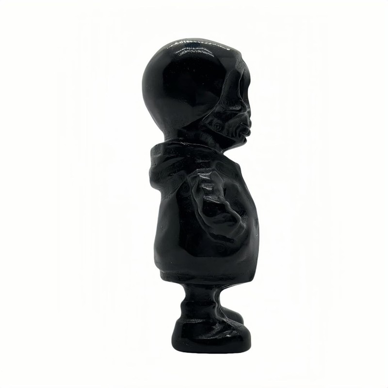 JRVIPSJ Black Skeleton Decoration Ghost Figurine Crystal Ghost Carving Human