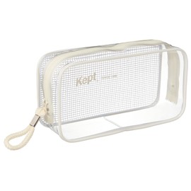 Kept Raymay KPF9021SR Fujii Pencil Case, Clear Pen Pouch, Off-White