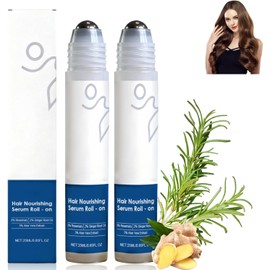 Rosemary Hair Serum Roll-On, Repara El Cabello Dañado y Suaviza El Frizz, Sérum Capilar, Hair Growth Serum, Fortalece Las Raíces Del Cabello y Promueve El Crecimiento Del Cabello (2 Piezas)