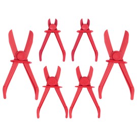 Peakloong 6 Pack Hose Clamp Pliers,Line Clamps Pinch Pliers for Brake Hoses, Fuel Hoses,Gas Lines,Coolant Hoses,Radiator Hoses,Red