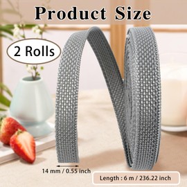2 roller shutter webbing, 6 m grey roller shutter strap, heavy duty 14 mm, belt roller shutter belt, UV resistance, high tear resistance, webbing for roller shutters and blinds