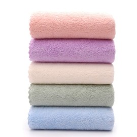 (5-Pack)Jhdstore Face Makeup Remover Cloth Fluffy Microfiber Wash Cloth Chemical-Free Makeup Removal Cleaning Cloth Face Towel Facial Cleaning Wipes Cloth Ultra Soft for Sensitive Skin(25x25cm,Assorted 1)