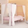 Weehom Twin Canopy Bed Frame with Headboard and Footboard, 4