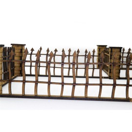 War World Gaming Spooky Fence with Gates and Pillars by WWG