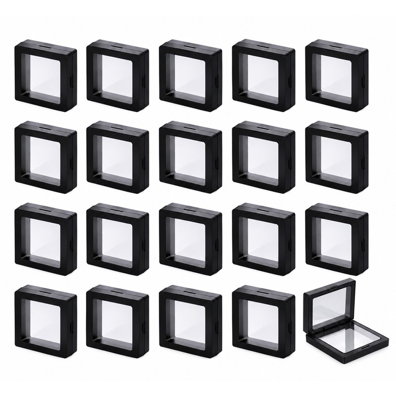 Clear Floating Display Cases for Jewelry, Coins, Gemstones & Collectibles