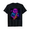 Lion Playing Saxophone Outer Space Vaporwave Jazz Galaxy T-Shirt