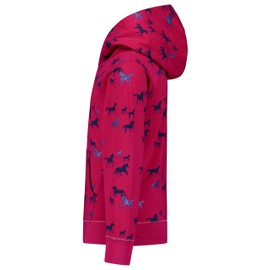 SALT AND PEPPER Girls Sweat AOP Glitter Horse Baby and Toddler T-Shirt Set, Very Berry