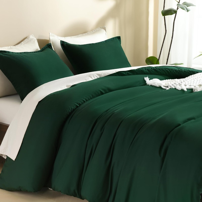 Litanika Dark Emerald Green Twin/Twin XL Comforter Set, 2 Pieces