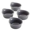 Rachael Ray Solid Glaze Ceramics Round Ramekins/Dipping Cup Set, 4