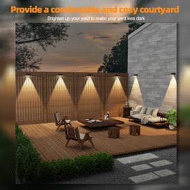 ZCXLIGHT Solar Fence Lights,Fence Lights Solar Powered Waterproof IP65 Multicolor Led 12 Fixed Colors ＆RGB Color Changing for Pool, Deck, Patio, Porch, Stairs, Holiday (12)