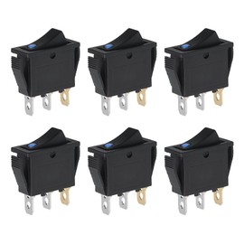 APIELE Schalter Wippschalter 6 Stück Schalter mit der Größe 32 * 16 Ein-Schalter vom Typ KCD3-102N BIUE A2-Schiffstyp-Wippschalter dreipolig mit zwei Gängen Elektronischer Schalter