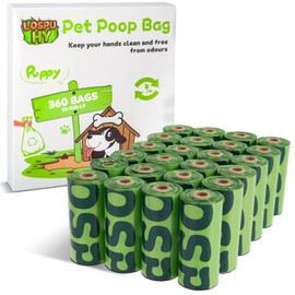 Lospu HY Dog Poop Bags Rolls, Extra Thick Leak Proof Pet Waste Bag, 360 Count Tear Resistant Poop Bags for Dogs for Outdoor Doggie Walking and Cat Litters Cleaning