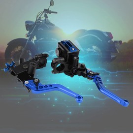 Keenso Universal 1 Pair Adjustable Brake and Clutch Levers, 7/8 Inch Motorcycle Brake Cylinder Storage Container Lever for Motorcycles (Blue) Car and Motorcycle Parts