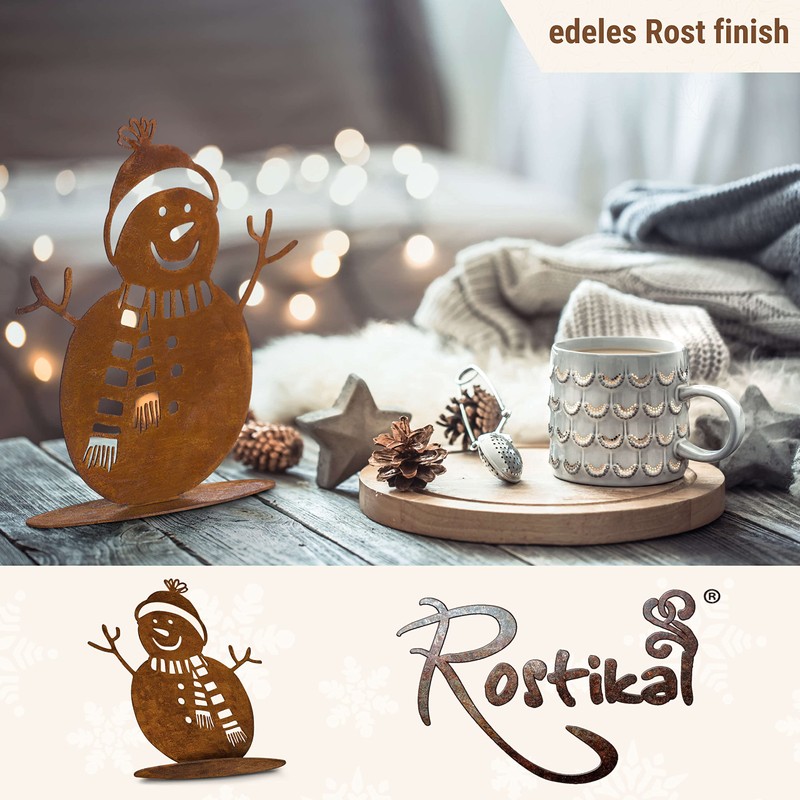 Norbert Rostikal Patina Snowman Winter Decoration with Whistle