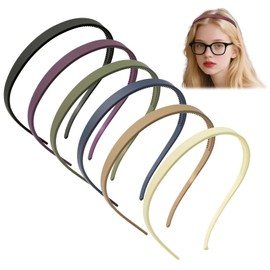 GTNCE 6 Pcs Thin Headbands for Women, Zigzag Hairbands for Glasses Wearers, Non-Slip Matte Hair Hoops with Teeth, Lightweight Flexible No Pressure Headband for Girls and Women (6 colors)