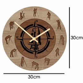 Geek Alerts Surveyor Profession Construction Work Wall Clock Engineer Home Decor Battery Operated Silent Quartz Printed 12inch Watch Land Surveyor Gift