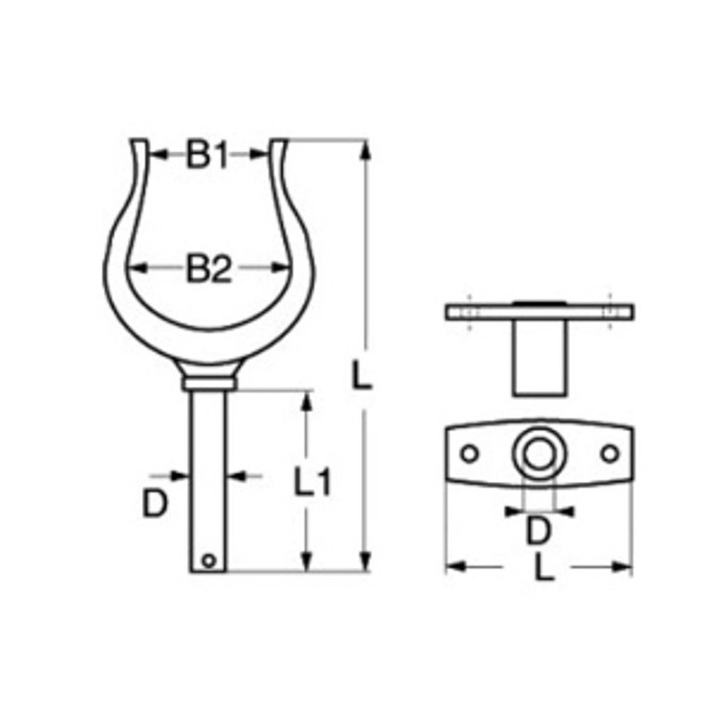 MOTIVEX Rowing Fork Galvanised 50 mm Rowing Pin