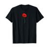 Red Poppy Botanical Flower Plants Nature Green Gardening T-Shirt
