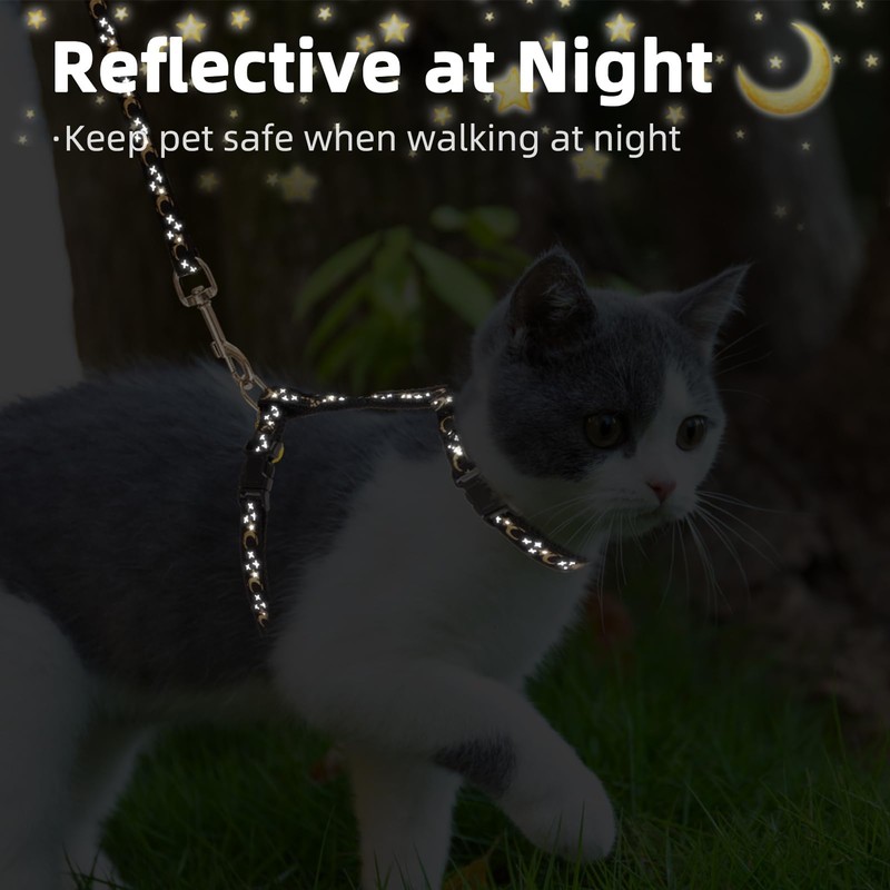 PUPTECK Adjustable Cat Harness and Leash Set Escape Proof Kitten
