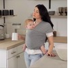 Grey Baby Wrap Carrier - Breathable Baby Sling, Lightweight Front