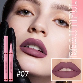 Hxssll Deep Plum Liquid Lip Liner Stain, 24 Hour Longwear Matte Lip Tint Liner, Waterproof Transfer-proof Lip Lipstick Lip Liner, All Day Stay Lip Stain 07#