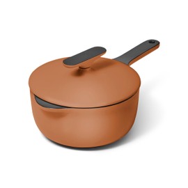 Caraway 1.8 qt Enameled Cast Iron Sauce Pan with Lid – Cast Iron Pot for Sauces, Grains & Reductions – Safe For Stovetop & Oven – Durable, Non-Toxic & Easy to Clean – Rust