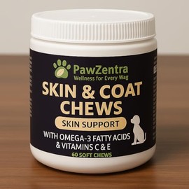PawZentra Skin and Coat Dog Chews - 60 Count