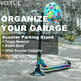 VOKUL Universal Extra Stable Scooter Stand – Suitable for Pro Scooter/Trick Scooter/Stunt Scooter and Most Large Scooters with 90 mm to 120 mm Wheels